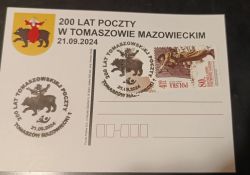 Na zdjęciu okolicznościowa kartka z okazji 200-lecia Poczty Polskiej w Tomaszowie